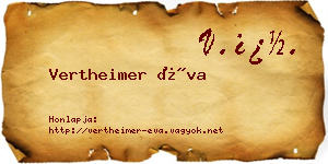 Vertheimer Éva névjegykártya